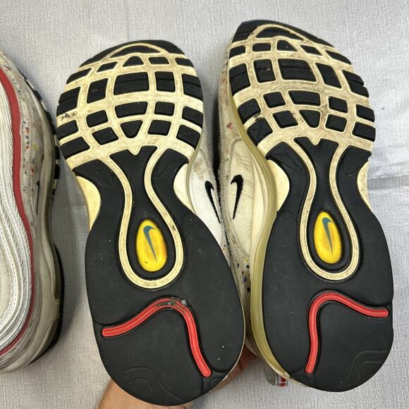 Nike Air Max 97 Retro OG Men’s 11.5 Sail University Red 312834-102 2-pairs Used - Picture 10 of 12